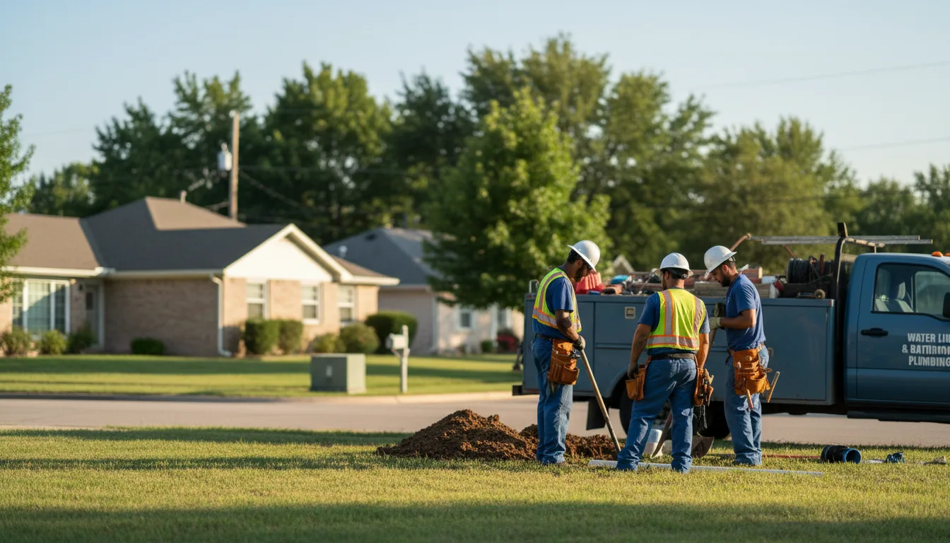 Residential water line and bathroom plumbing service in Grove, OK